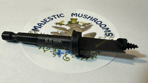 Mushroom Drill Bit For Plug Spawn With Quick Attach To Drills, 8.5 mm, precise hole for 5/16x1 spawn, durable construction