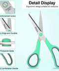 6 Pack 8 Inch Multipurpose Comfort Grip Scissors Set With Colorful Handles Ergonomic Sharp Blades Go To Crafting Office Home