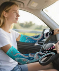 Premium Ice Silk Arm Sleeves Deliver Ultra Fly Compression Fit to block harsh sunlight while driving.