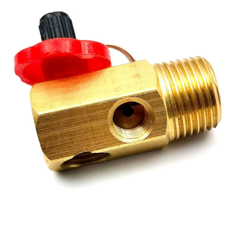 Heavy Duty Brass Air Tank Manifold Replacement Kit With 130 Psi Pop Off Safety Valve and Relief Bypass 1/2 Inch Npt Valve