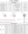 Specifications and performance chart for P1102 18000KV brushless motors for 1S FPV micro whoop drones like Meteor75.