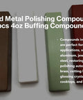 Knockout Six Piece Metal Polish Compound Kit 24 Oz Heavy Duty Buffing Paste Bars in six colors for auto detailing and jewelry crafting.