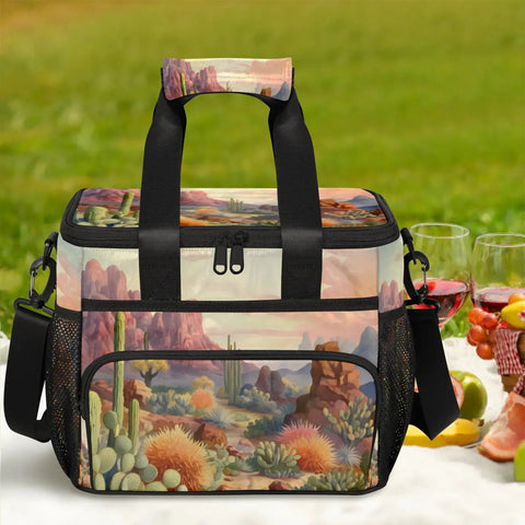 Colorful insulated picnic backpack lunch bag for women and men premium tote style with all day capacity keeps food fresh and cool.