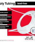 Roll of 1/4 inch by 25 feet lead-free poly tubing for Plug And Play Ice Maker Water Line Kit For Fridges And Freezers