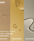 Super Sleek Brushed Gold Tub And Shower Trim Kit Featuring Smooth Pressure Balancing Controls and Water Saving Efficiency For A Pretty Dang Nice Bathroom Upgrade - Comparison of Brushed Gold and other finishes.
