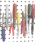 Pegboard Pliers Holder That Holds Eleven Pairs On Any Pegboard A Space Saving Organizer For Garage Workshop Shed Craft Room Scissor And Tool Rack Accessory To Tidy Pliers And Scissors with tools mounted on a pegboard