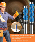 Pro Grade Flush Trim Router Bit Set One Half Inch Shank With Top Bearing Dual Bearing Computer Balanced Titanium Coated