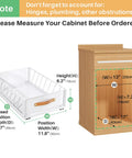 Top Shelf Pull Out Cabinet Organizer With Adhesive Nano Film Hella Sturdy Slide Out Pantry Shelves And Sliding Mesh Basket With Handle For Kitchen Bathroom And Home 11 Point 8 By 15 Point 7 By 6 Point 2 Inches White measuring guide with dimensions shown