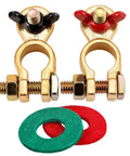 Beefed Up Brass Marine Grade Battery Terminal Kit With Adjustable Clamps And Anti Corrosion Pad for Boat Car RV Truck