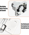 Close-up of a 3 Inch Keyed Door Lock Hasp Latch, showing CNC machining and electroplated finish, with hinge detail.