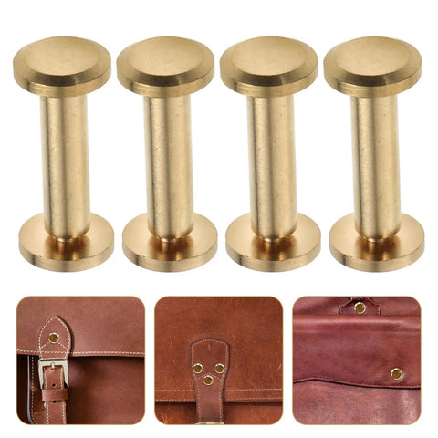 Pack Of Ten Heavy Duty Copper Binding Screws With Golden Tone For Rock Solid Photo Album Assembly And Scrapbook Crafting Made From Sturdy Alloy To Deliver Top Tier Durability And Give Your Diy Paper Hobby A Top Shelf Finish.