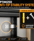 Heavy Duty Steel Storage Shelves With Anti Fall Rails For Maximum Security And Organization, Adjustable Shelves For Garage, Basement, And Pantry, Tight Tolerance Fit, Durable Construction, Easy Assembly For Instant Decluttering with wall anchor safety
