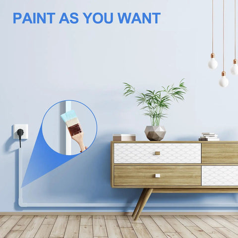 One Cord Cable Concealer Kit For 113 Inch Wall Hider Easy Setup Cable Covers For Two Small Wires White Cable Raceway installed on wall