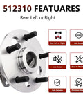 Rear Wheel Hub Bearing Assembly Pair For Toyota Avalon Camry Solara ES300 RX300 FWD Fits 1992-2004 Models with ABS features