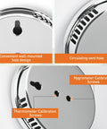 2 In 1 Sauna Thermometer And Hygrometer Fahrenheit And Humidity Gauge For Home Spa Steam Room Real Time Temperature And Humidity Monitor Built To Last With A Durable Mechanical Metal Case close-up, vent holes and calibration screws