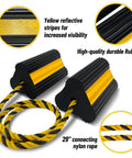 Durable Rubber Wheel Chocks For RV Trailer Camper Truck Car And Aircraft With Rope Two Pair Three Reflective Strips HOXWELL