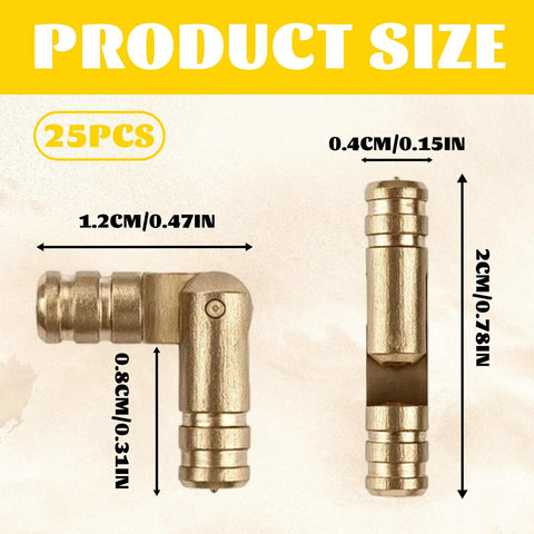 Brass Hidden Cylinder Hinges 25 Pack Invisible Brass Barrel Hinges With 270 Degree Folding Concealed Mini Hinges dimensions