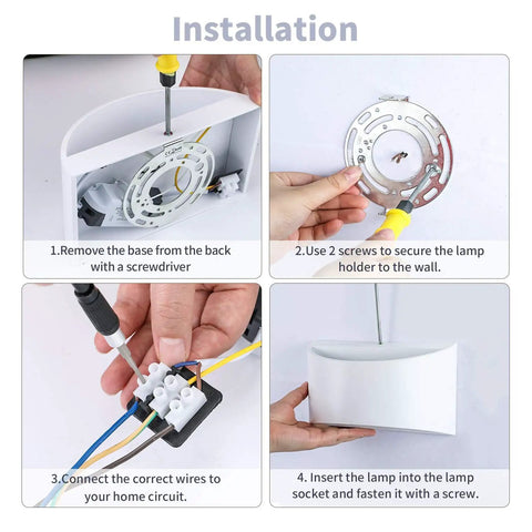 Installation steps for Modern LED Wall Sconce Set Of 2 Hardwired Indoor Wall Lights 3000K Up And Down Wall Mount Lamps