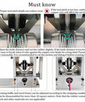 Instructional image showing adjustments for Portable Hand Crank Wire Stripping Machine For Copper Cable Scrap Recovery.
