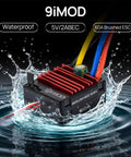 60A Waterproof Brushed ESC For 2-3S LiPo RC Cars Boats Trucks 1/10 Scale Crawler With Tamiya Plug WP1060 in water splash