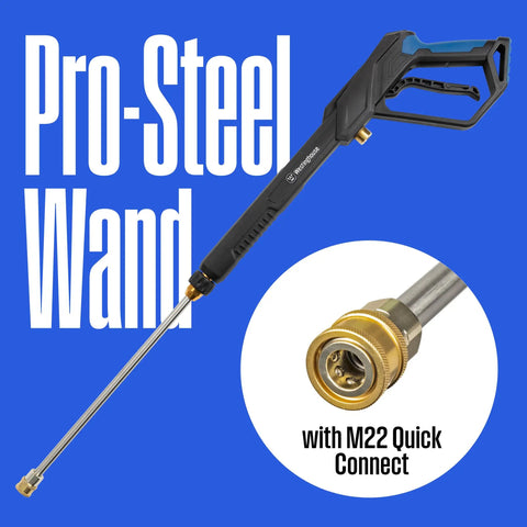 Steel wand with M22 quick connect for Beast Electric Pressure Washer With 2500 Max PSI And 1.76 GPM Anti Tip Tech Onboard Soap Tank