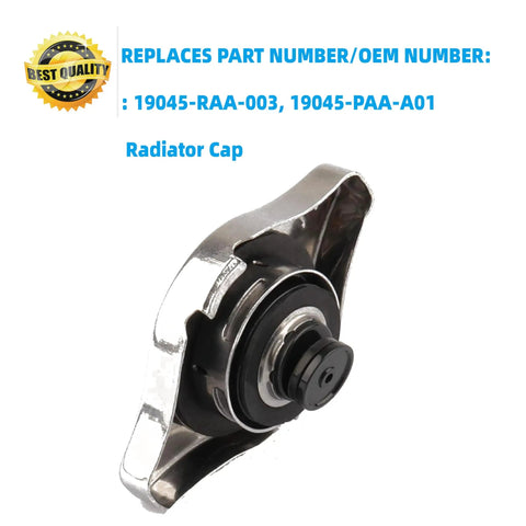 Radiator Cap Replacement For Honda And Acura Cars Replaces 19045-RAA-003 And 19045-PAA-A01, metallic side view