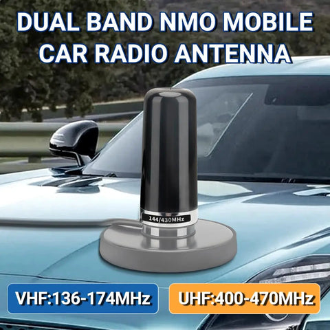 Dual Band Car Ham Radio Antenna With NMO Mount For VHF UHF 136-174 MHz And 400-470 MHz, Ultra Short 9 cm Design