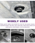 Close-up of 50 Piece M6-1.0 Body Bolts U Nuts Kit With Hex Head Screws showing secure attachment in automotive panel