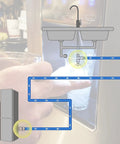 Refrigerator water line kit, 12 ft, stainless steel braided with 1/4 in compression fittings and PEX inner hose.