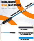Quick-connect bike brake hose routing cable with adapter, showing 5mm brake hose and hydraulic hose sections.