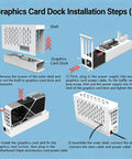 Graphics Card Docking Station installation steps, showing shell and graphics card components for External GPU Docking Station For Laptop Gaming And Handheld Consoles With PCIe Graphic Accelerator Aluminum Cooling Enclosure Flex Your Rig With Crisp Gameplay Action.