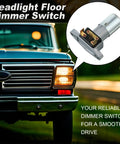 Genuine Headlight Dimmer Switch And Floor Mount Interior Light Control Oem Replacement showing switch and vintage truck.
