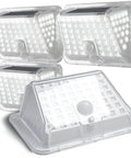 Pack Of 4 Solar Motion Sensor Lights For Outdoor Walls And Doors, Waterproof White LED Garden Illumination, Ultra Bright, 270 Degree Coverage