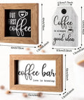 Three Piece Coffee Bar Decor Signs Set But First Coffee Wood Signs For Farmhouse Kitchen And Bar Tray Display Coffee Bar Love Is Brewing And Coffee Is Always A Good Idea Wall Shelf And Tabletop Decor