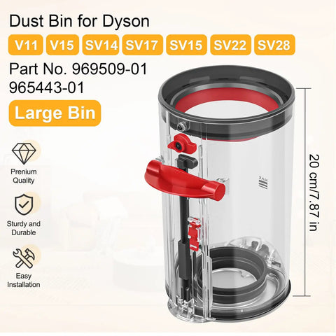 Replacement Dust Bin For Dyson V11 V15 SV14 SV15 SV22 SV17 Vacuum Cleaner Canister Large Bin That Fits 970050-01 And 965443-01