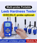 Heavy Duty Handheld Digital Metal Hardness Tester With Dual Coil Design And Wireless Print Capabilities For Steel Or Aluminum Alloy Straight Up Precision Testing, multi-probe with Bluetooth wireless printer.