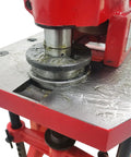 Heavy Duty Vertical Motorcycle Cylinder Boring And Honing Machine for Grease Monkey Engine Swaps close-up of cutting head and plate.