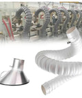 Rock Solid Heavy Duty Welding Smoke Extractor Hose With Hella Flexible 360 Degree Articulated Duct, 2m long, used for fume extraction in workshops.