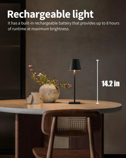 Cordless Table Lamp Portable LED Desk Light With 5000mAh Battery 3 Color Stepless Dimming Battery Operated Emergency Light on table