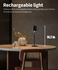 2 Pack Cordless LED Desk Lamp Portable Table Light With 5000mAh Battery Three Color Stepless Dimming on round table