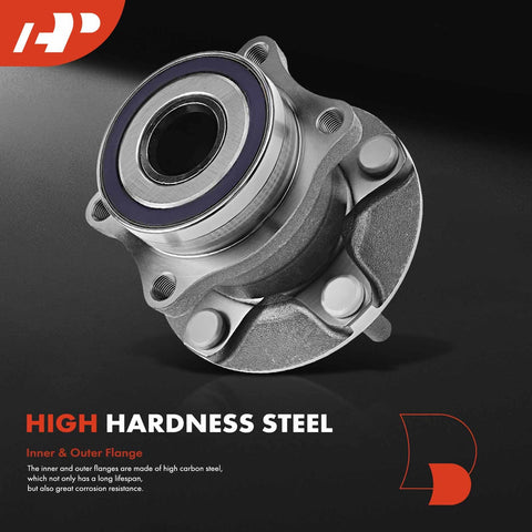 Close-up of heavy duty hub from Two Rear Wheel Bearing And Hub Assemblies For Subaru Outback 2015 Through 2021 Forester 2019