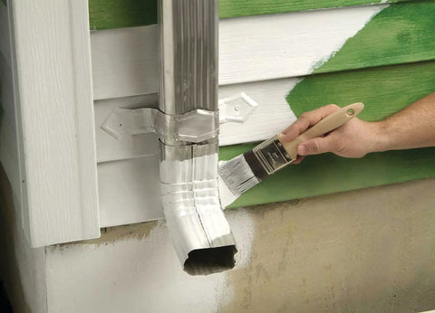 Using Smart Prime Water Based Interior Exterior Primer Sealer White Stain Blocking Bonding Primer For Glossy And Chalky Surfaces on gutter