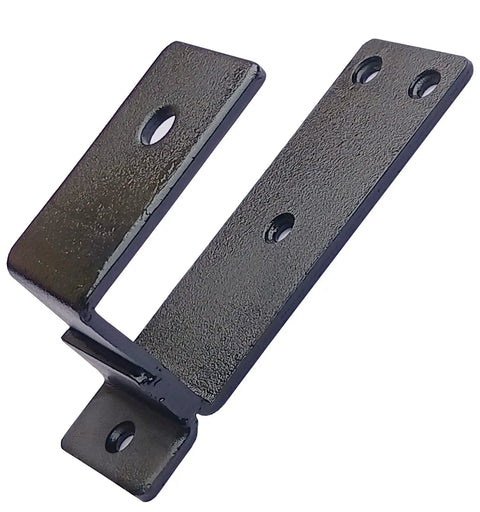 2x4 Door Barricade Brackets Build Rock Solid Security With A Sturdy U Shaped Metal Bar For Homes Garages Basements Sheds Warehouses And Backyards Keeps Doors Locked Down Against Break Ins, premium steel U-shaped bracket with three bolt holes visible
