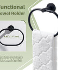 Killer Matte Black Oval Towel Ring Features Smooth Swivel Action wall mounted, 6.97 inch, durable, for kitchen or bath use.