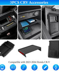 3 Piece Center Console Organizer And Armrest Tray For Honda CRV 2023 2024 2025 2026 Fits LX EX EX L Sport Hybrid Sport Touring Hybrid ABS Plastic Hidden Storage Box Car Accessory