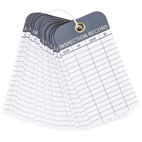 Equipment Inspection Tags 24 Pack 6 by 3 Inches White PVC Waterproof and Rip-Resistant With Eyelets and Cable Ties Maintenance Log