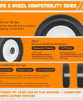 Flat Free 4.10/3.50-6 Replacement 12 Inch Wheel With 1 In. Axle Bore compatibility guide illustration