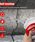 2-Pack Concrete Crack Filler And Sealant Quick-Drying Waterproof Repair Sealant being applied to a visible crack in concrete surface