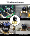 Brass Electric Solenoid Valve Three Quarter Inch NPT AC 110V Normally Closed For Plumbing and Auto Water Lines in Various Applications