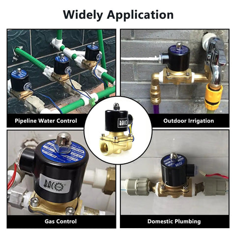 Brass Electric Solenoid Valve Half Inch NPT Normally Closed 110V AC for water gas air use in various applications, durable brass body